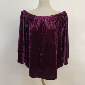 Karen Kane Women's Top Size Medium Burgundy Maroon Red Medium Off-Shoulder